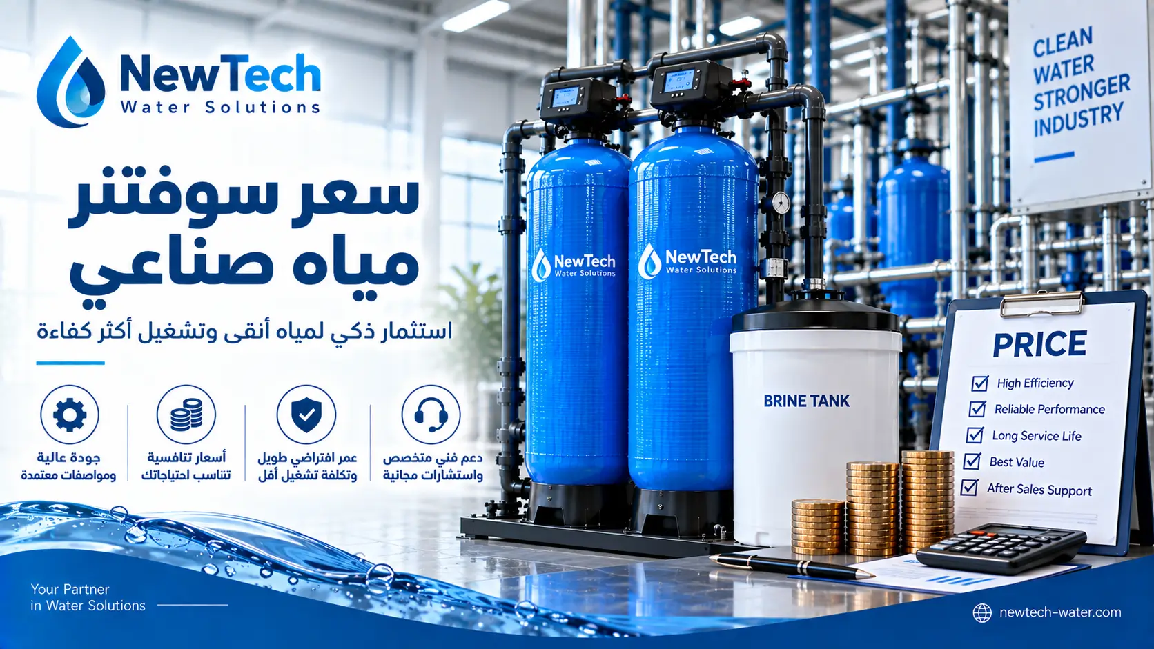 سعر سوفتنر مياه صناعي عالي الكفاءة لمعالجة عسر المياه