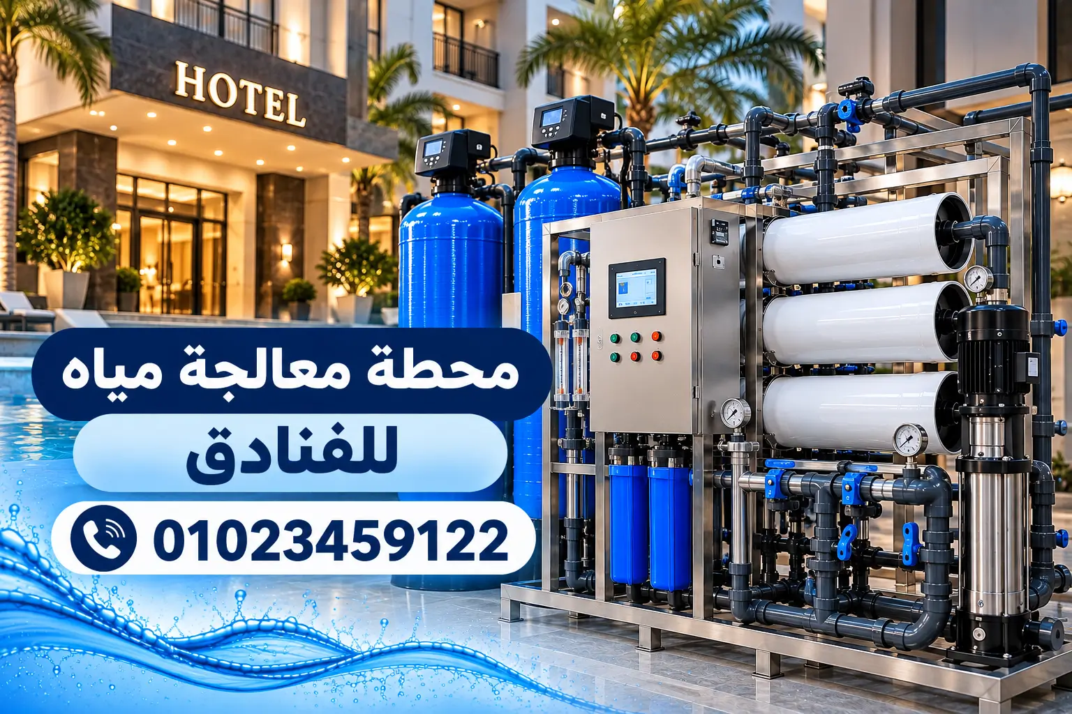 محطة RO لمعالجة مياه الفنادق