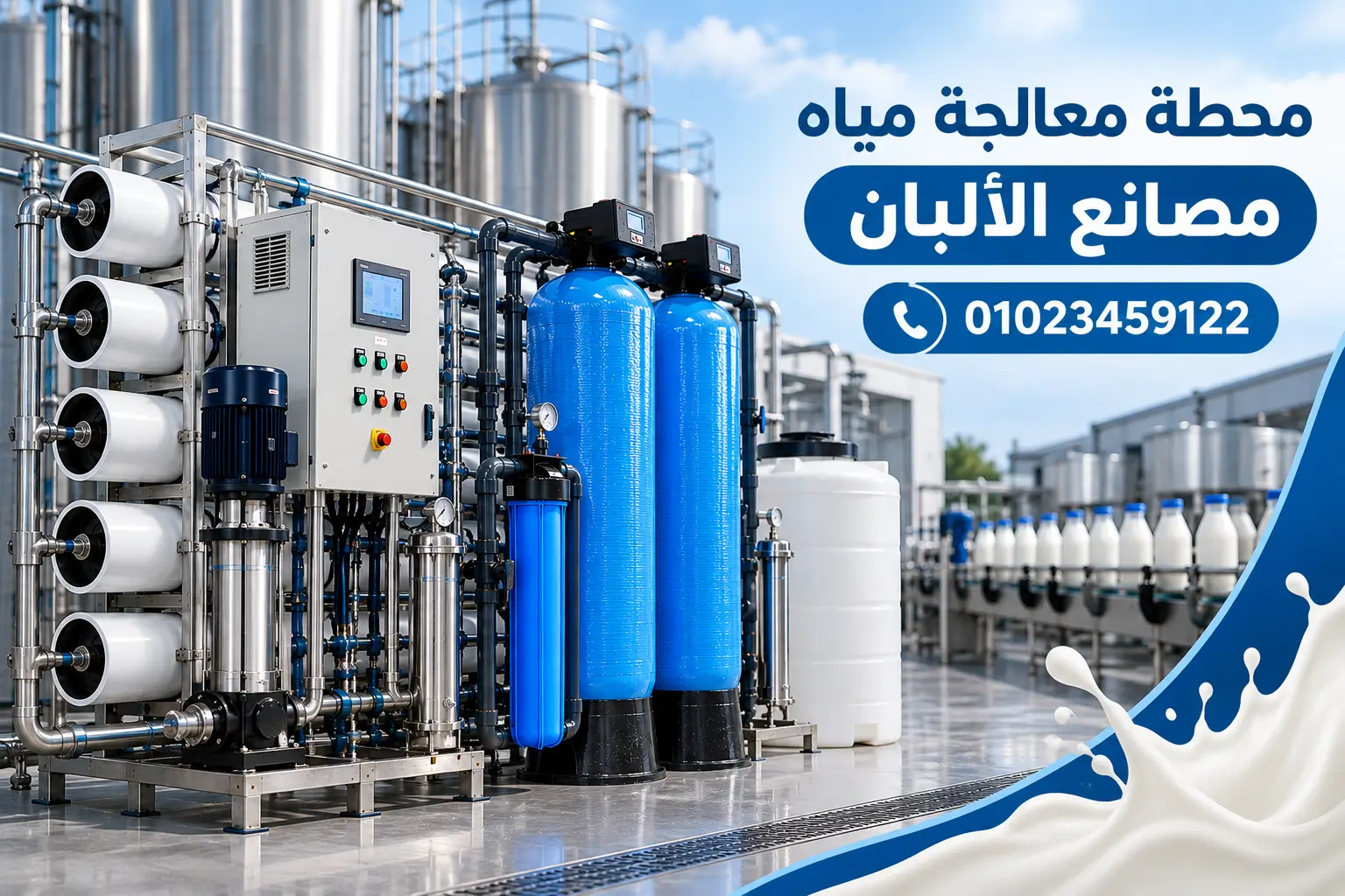 محطة معالجة مياه لخطوط إنتاج الألبان