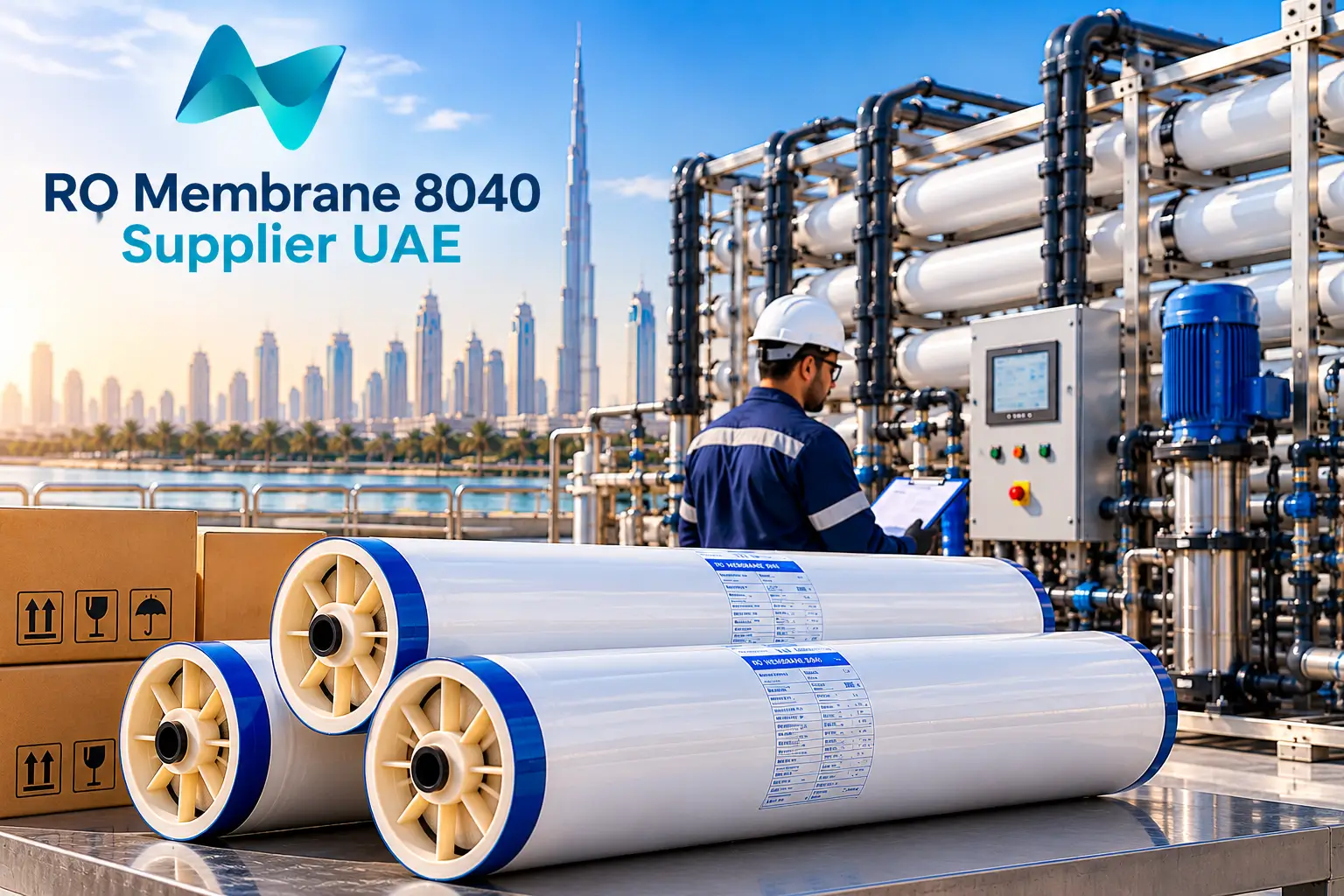 Industrial RO membrane 8040 elements with technician monitoring reverse osmosis filtration equipment
