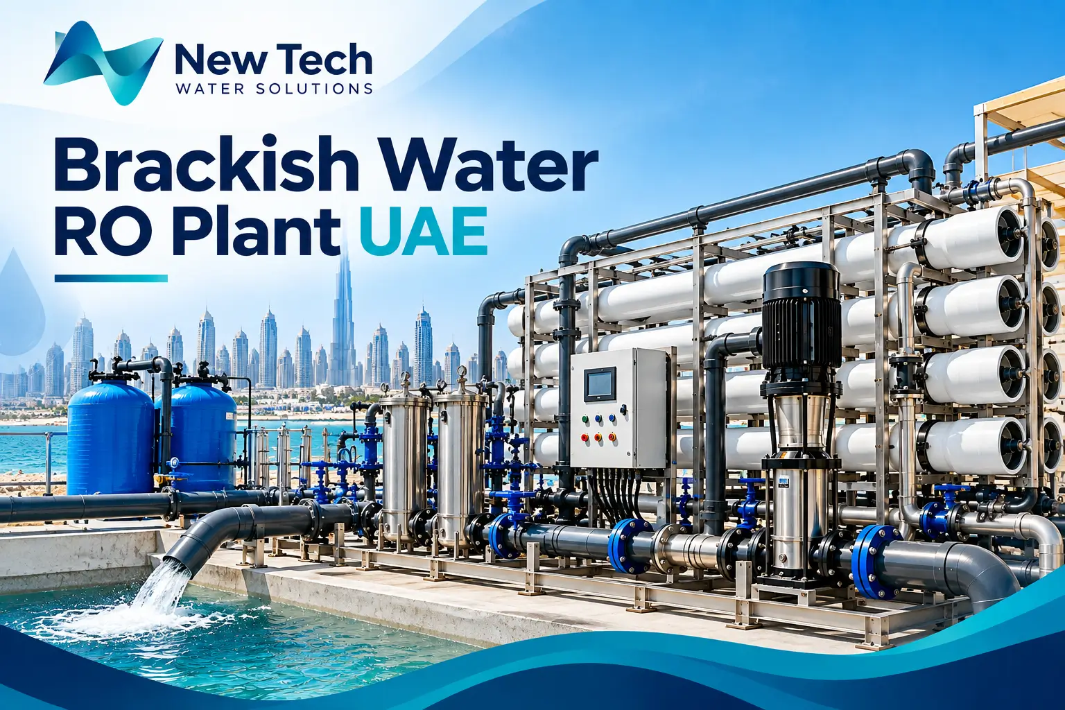 Borewell water RO system UAE with industrial filtration and desalination equipment